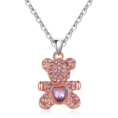 Rosa Bär-Halskette mit Herz – Cartoon Schmuck für Mädchen | Geschenkidee -  Allround Solutions B&B