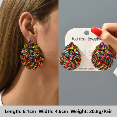 Strass Ohrringe Bunt – Glänzende Luxus Ohrstecker für Frauen | Party Schmuck