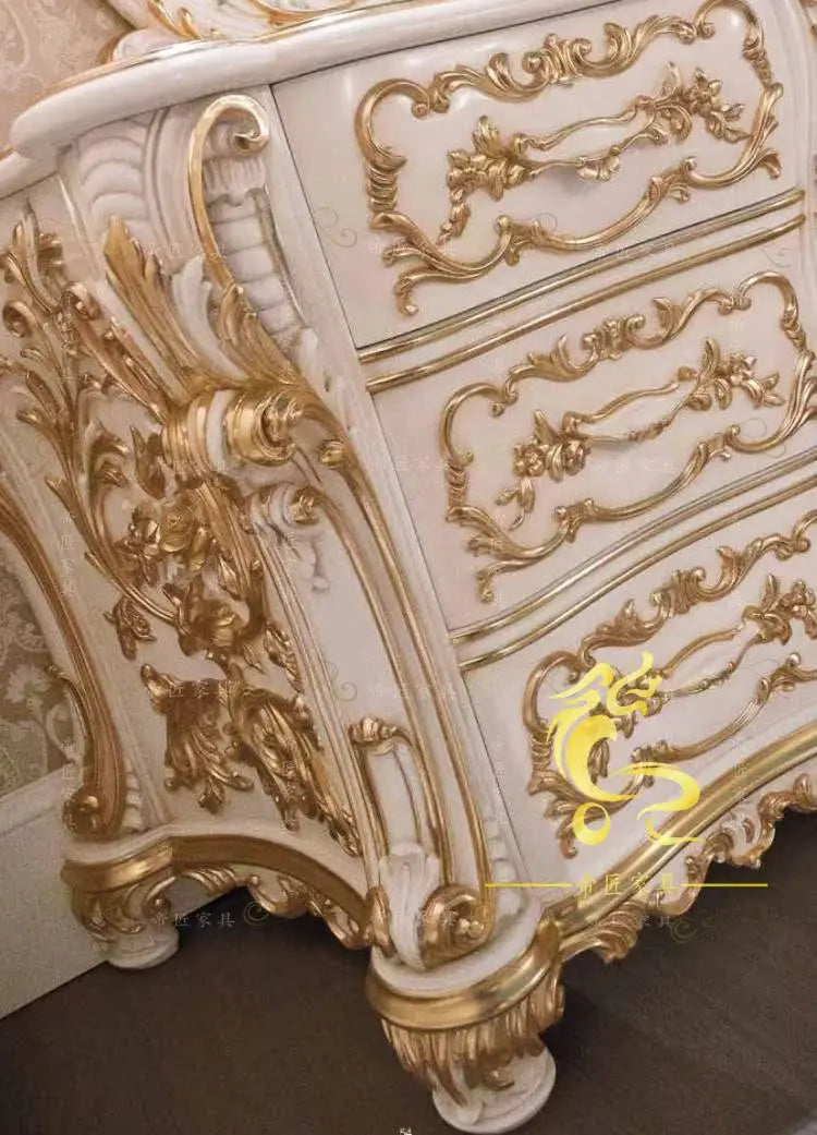 Schminktisch Vintage Gold – Luxus Birkenholz mit Spiegel & Hocker | Nordisch -  Allround Solutions B&B