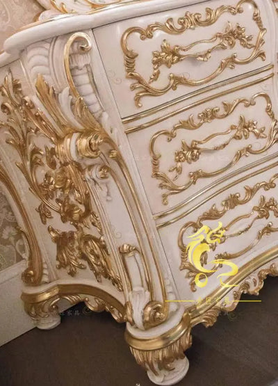 Schminktisch Vintage Gold – Luxus Birkenholz mit Spiegel & Hocker | Nordisch -  Allround Solutions B&B