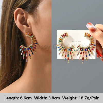 Strass Ohrringe Bunt – Glänzende Luxus Ohrstecker für Frauen | Party Schmuck -  Allround Solutions B&B