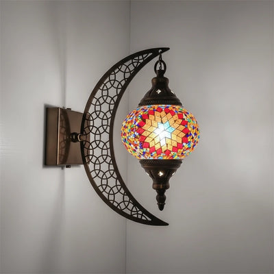 Türkische Mosaik-Wandleuchte Art Deco – Handgefertigte Mond-Lampe Mediterran -  Allround Solutions B&B