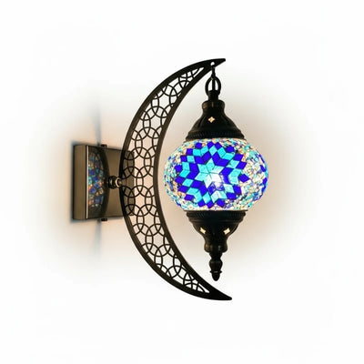 Türkische Mosaik-Wandleuchte Art Deco – Handgefertigte Mond-Lampe Mediterran -  Allround Solutions B&B