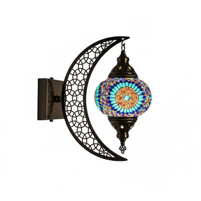 Türkische Mosaik-Wandleuchte Art Deco – Handgefertigte Mond-Lampe Mediterran -  Allround Solutions B&B