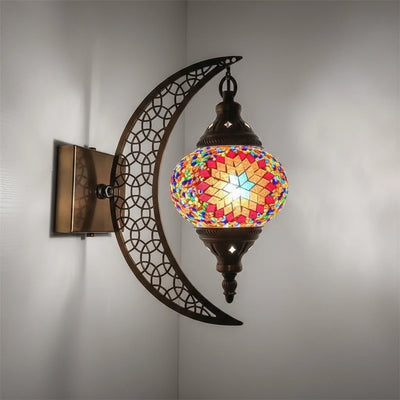 Türkische Mosaik-Wandleuchte Art Deco – Handgefertigte Mond-Lampe Mediterran -  Allround Solutions B&B