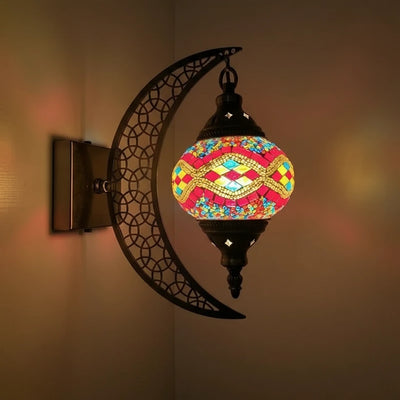 Türkische Mosaik-Wandleuchte Art Deco – Handgefertigte Mond-Lampe Mediterran -  Allround Solutions B&B