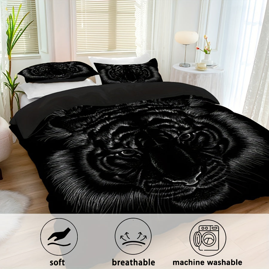 Tiger Bettwäsche Set 2/3-teilig - Weiche Mikrofaser Bettbezug mit Kissenbezügen -  Allround Solutions B&B