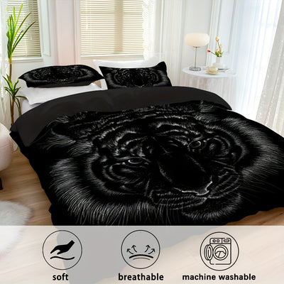 Tiger Bettwäsche Set 2/3-teilig - Weiche Mikrofaser Bettbezug mit Kissenbezügen -  Allround Solutions B&B