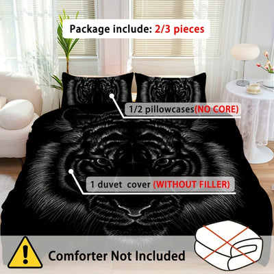 Tiger Bettwäsche Set 2/3-teilig - Weiche Mikrofaser Bettbezug mit Kissenbezügen -  Allround Solutions B&B