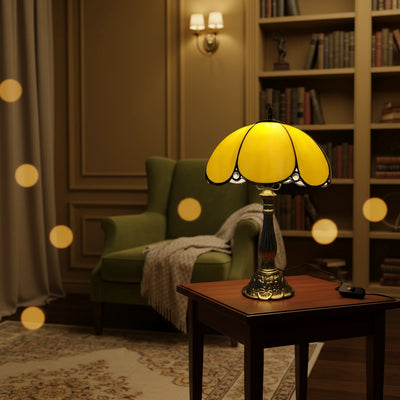 Tischlampe Vintage – Barock Buntglas LED für Schlafzimmer -  Allround Solutions B&B