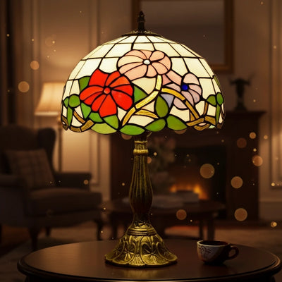 Tischlampe Vintage – Barock Buntglas LED für Schlafzimmer -  Allround Solutions B&B