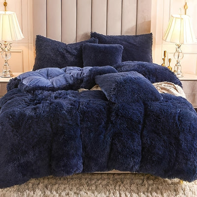 Plüsch-Bettwäsche-Set 3-teilig Multicolor – Kuschelig weiche Bettwäsche für Schlafzimmer