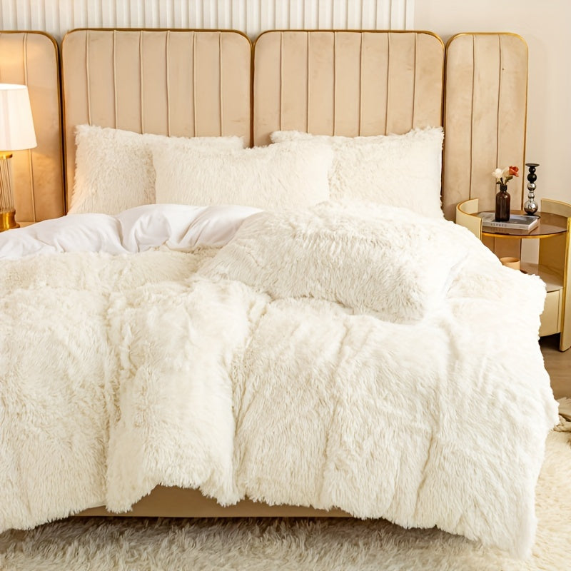 Plüsch-Bettwäsche-Set 3-teilig Multicolor – Kuschelig weiche Bettwäsche für Schlafzimmer