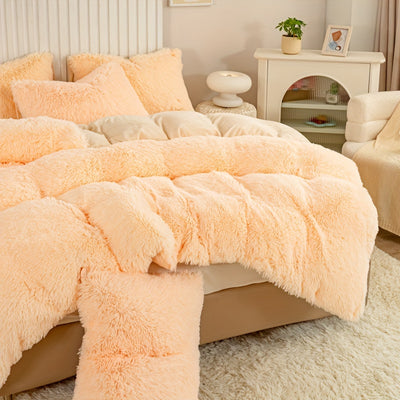 Plüsch-Bettwäsche-Set 3-teilig Multicolor – Kuschelig weiche Bettwäsche für Schlafzimmer