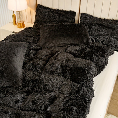 Plüsch-Bettwäsche-Set 3-teilig Multicolor – Kuschelig weiche Bettwäsche für Schlafzimmer