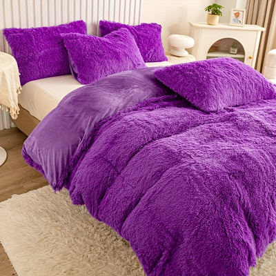 Plüsch-Bettwäsche-Set 3-teilig Multicolor – Kuschelig weiche Bettwäsche für Schlafzimmer