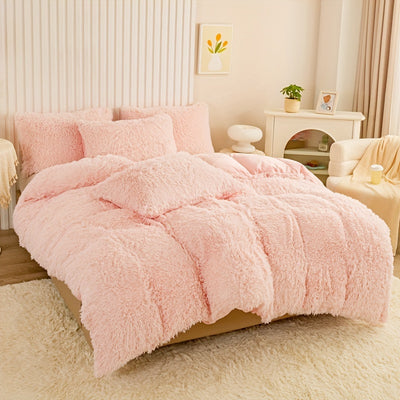 Plüsch-Bettwäsche-Set 3-teilig Multicolor – Kuschelig weiche Bettwäsche für Schlafzimmer