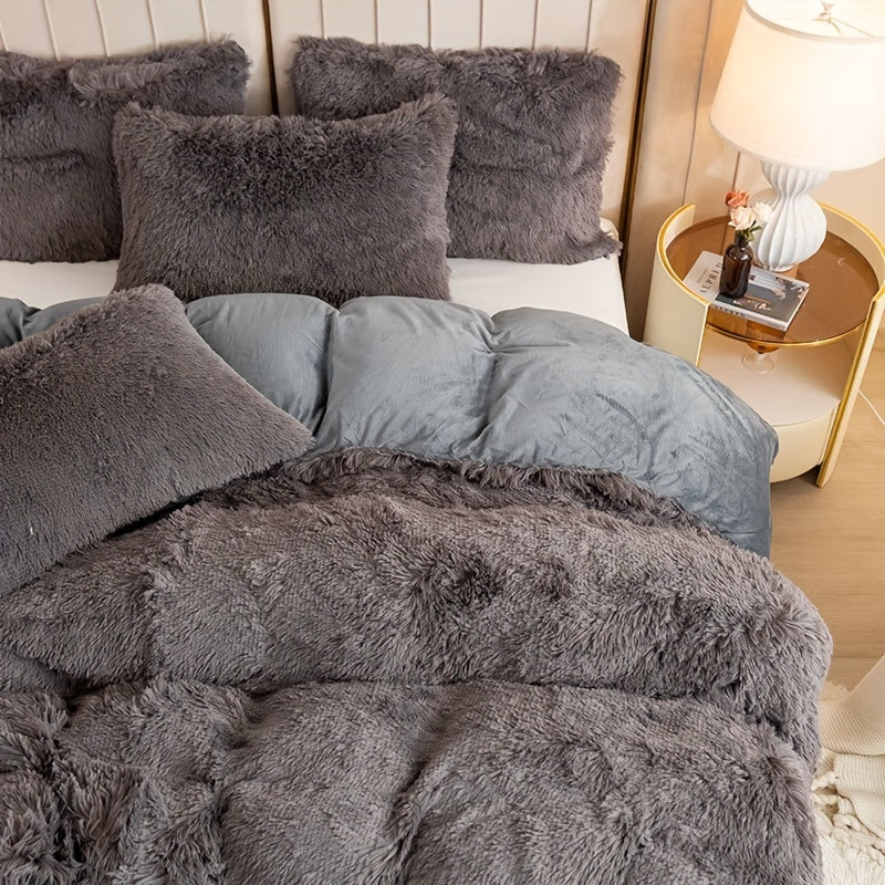 Plüsch-Bettwäsche-Set 3-teilig Multicolor – Kuschelig weiche Bettwäsche für Schlafzimmer